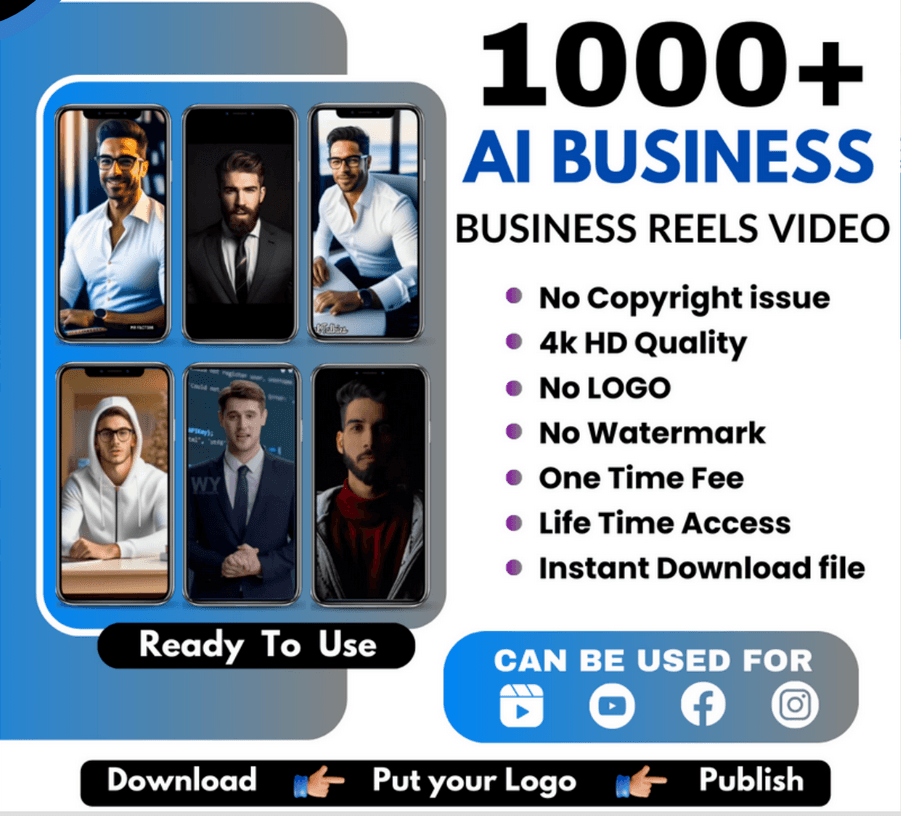 1000+ Ai business reels bundle with HD quality and no watermark